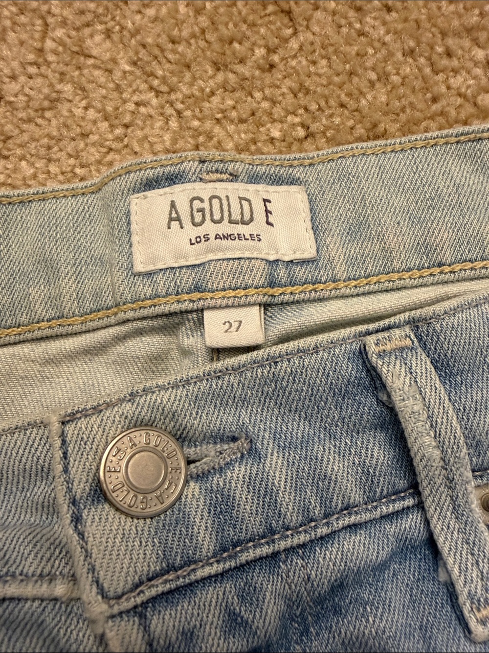 Agolde Sophie Light Wash Skinny Jeans with Pink Patch Size 27 - Picture 8 of 12